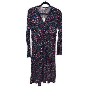 Boden Women's Layla Jersey Dress Size 10L US NEW Black Colorful Ditsy Print